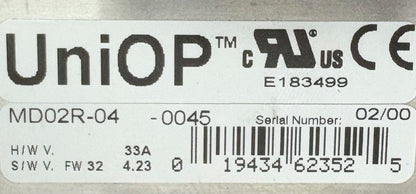 UniOP ™ MD02R-04-0045 CONTROL PANEL OPERATOR INTERFACE - FOR PARTS/REPAIR