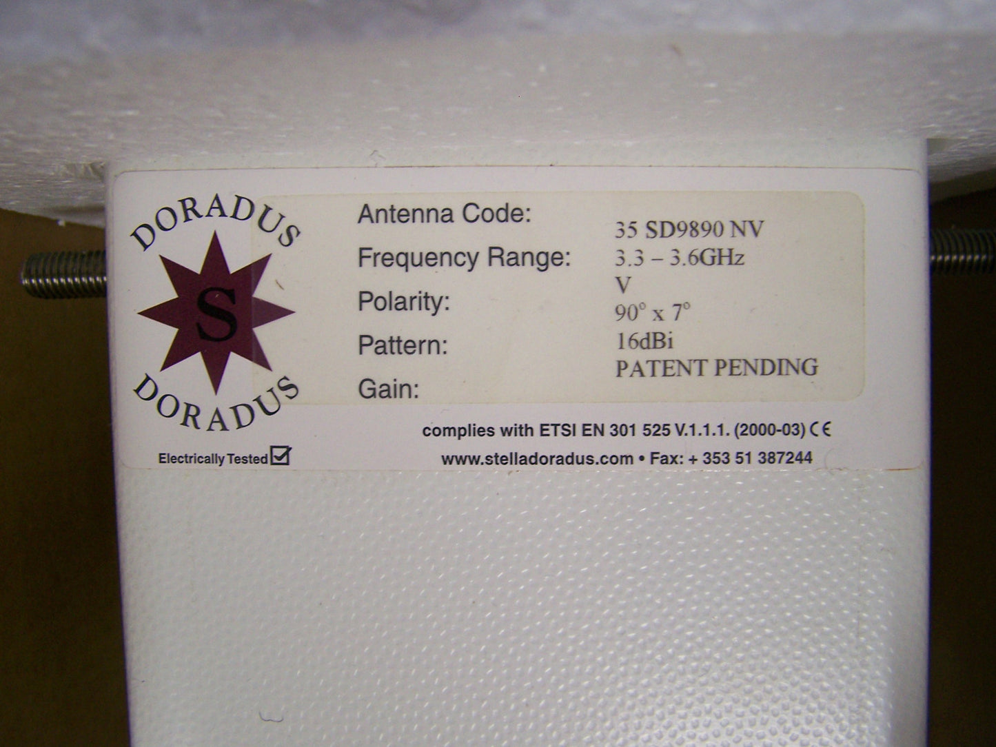 Stella Doradus Hochleistungs-Sektorantenne 35 SD9890NV 16dBi 3,3 - 3,6GHz