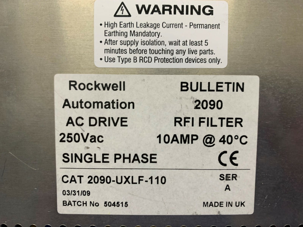 Menge von 2 Rockwell Automatic AC Drive 2090-UXLF-110 / Ser A RFI-Filter 10AMP@40C 