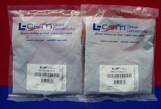 数量 2 ケーブル - L-COM GLOBAL CONNECTIVITY TRD815BLK-3 5E パッチケーブル ブラック 3 フィート