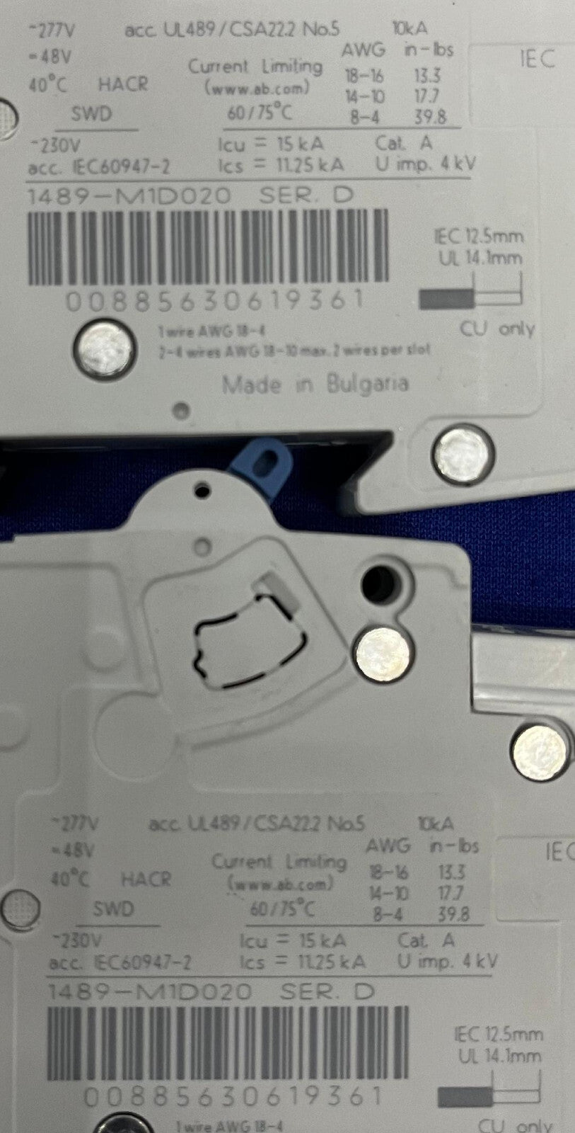 AB ALLEN BRADLEY 1489-MD 2A MINIATURE CIRCUIT BREAKER LOTTO DI 4