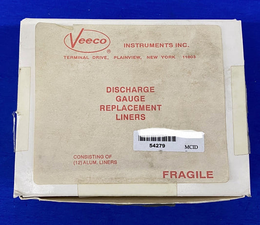 VEECO INST. DISCHARGE GAUGE ERSATZ-LINERS - 1 PAKET MIT 12 ALUMINIUM-LINERS 