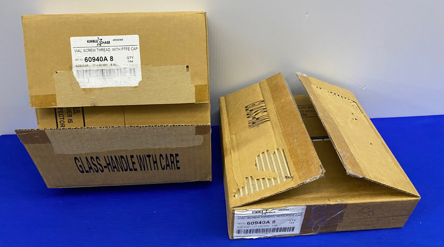 KIMBLE CHASE 60940A 8 / 60940A-8 FIALA FILETTATA CON TAPPO IN PTFE - 2 CONFEZIONI DA 144 EA 