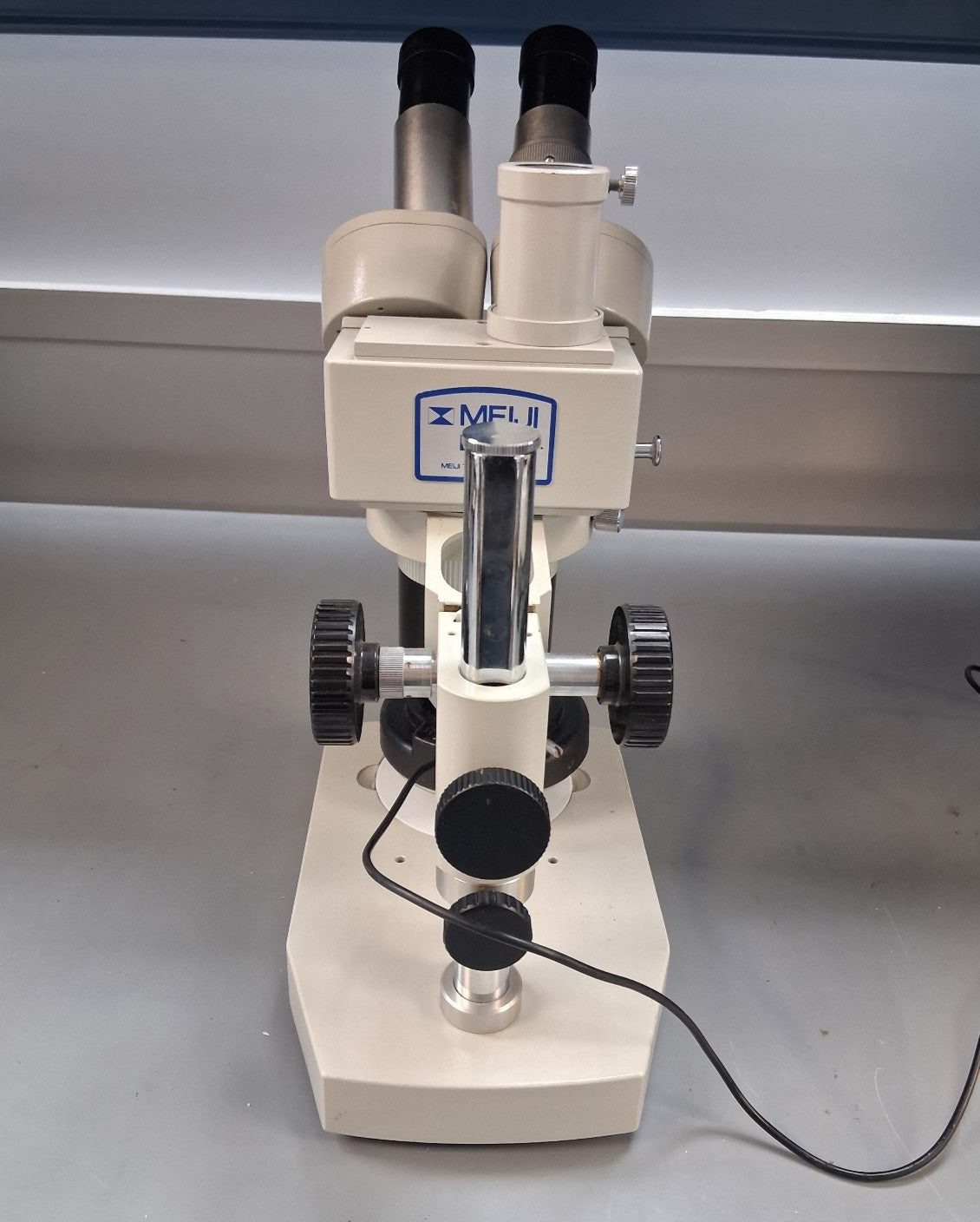 MEIJI EMT TRINOCULAR STEREO MICROSCOPE STAND LED LIGHT Missing Camera, Tube & TV