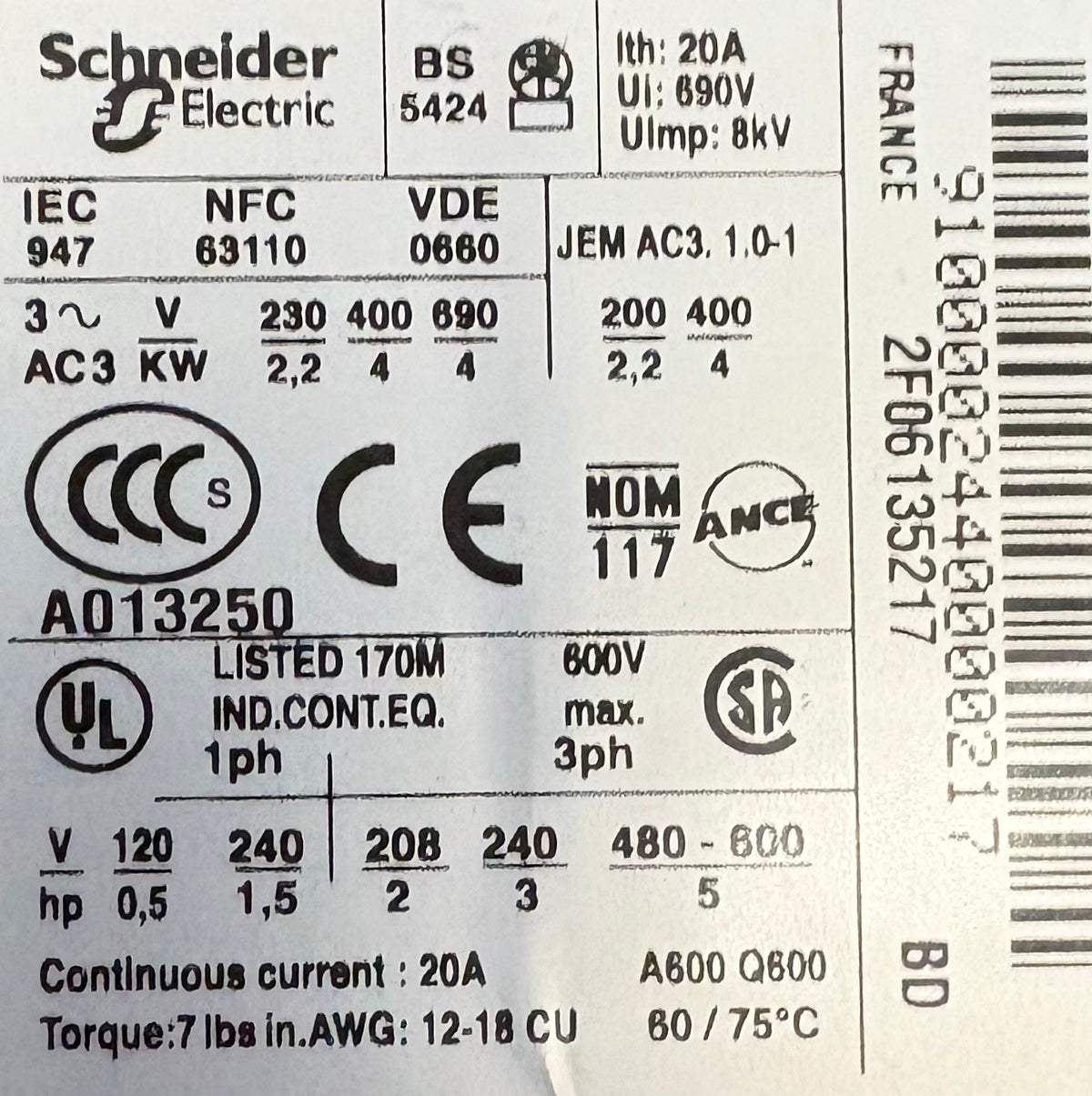 Lot of 2 SCHNEIDER LP1K0910BD TeSys K 3-POLE CONTACTOR 24VDC USED