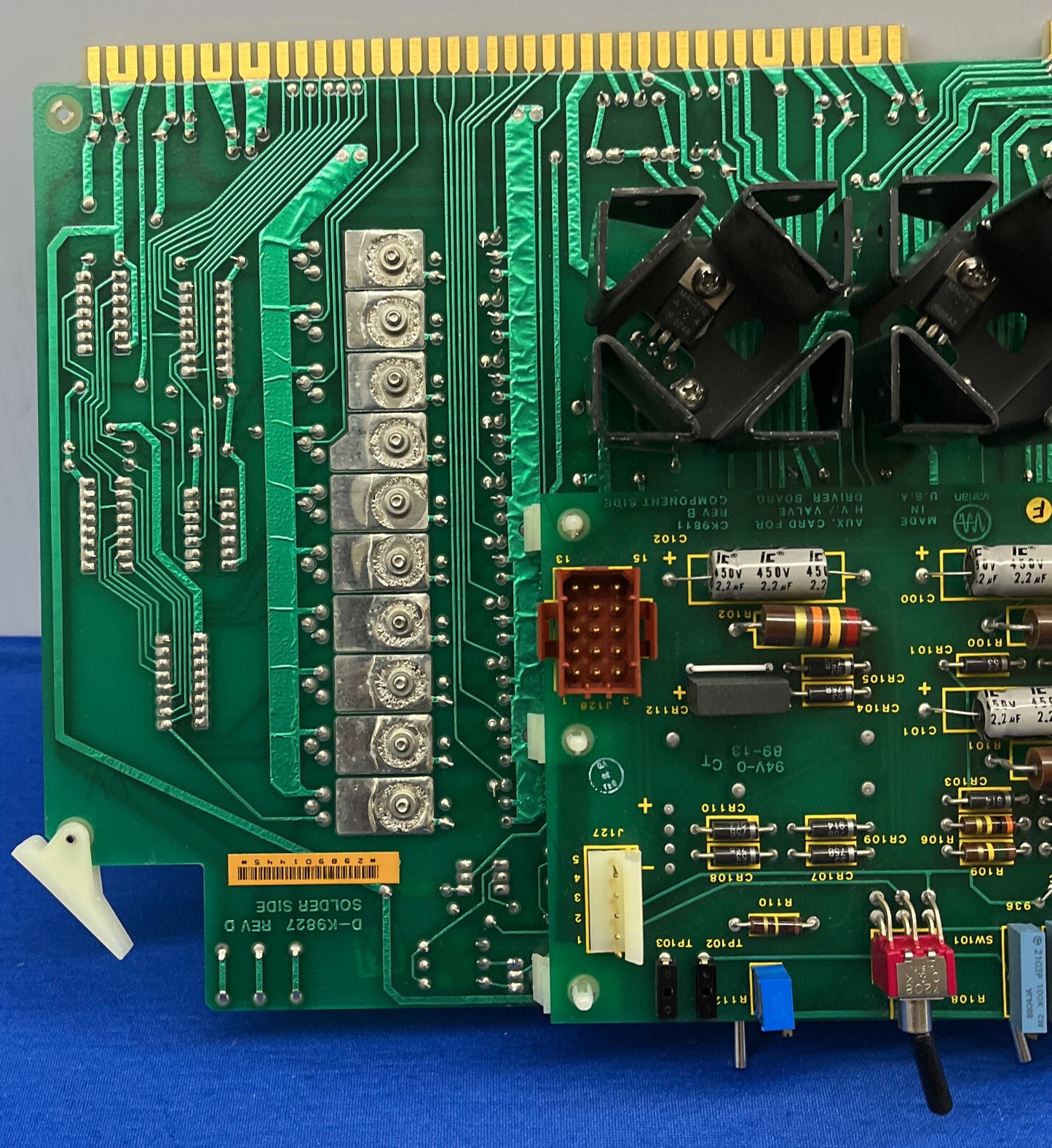 VARIAN HOCHSPANNUNGSTASTE. TREIBERPLATINE D-K9827 REV. D COMP. SEITE UL94V-0 D-9828 RevM