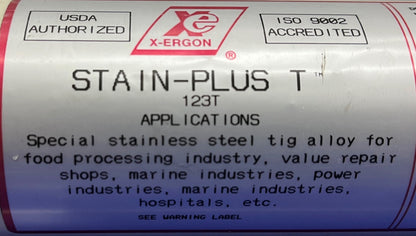 Varillas de soldadura TIG de acero inoxidable X-ERGON STAIN-PLUS T XER 123T 200-7-123T de 36" x 1/16" - CANTIDAD 311 