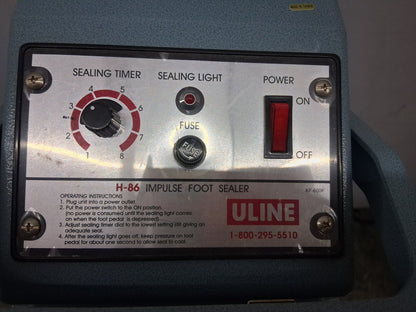 ULINE H-86 FOOT OPERATED IMPULSE SEALER 24" ITEM IS USED TESTED WORKS.
