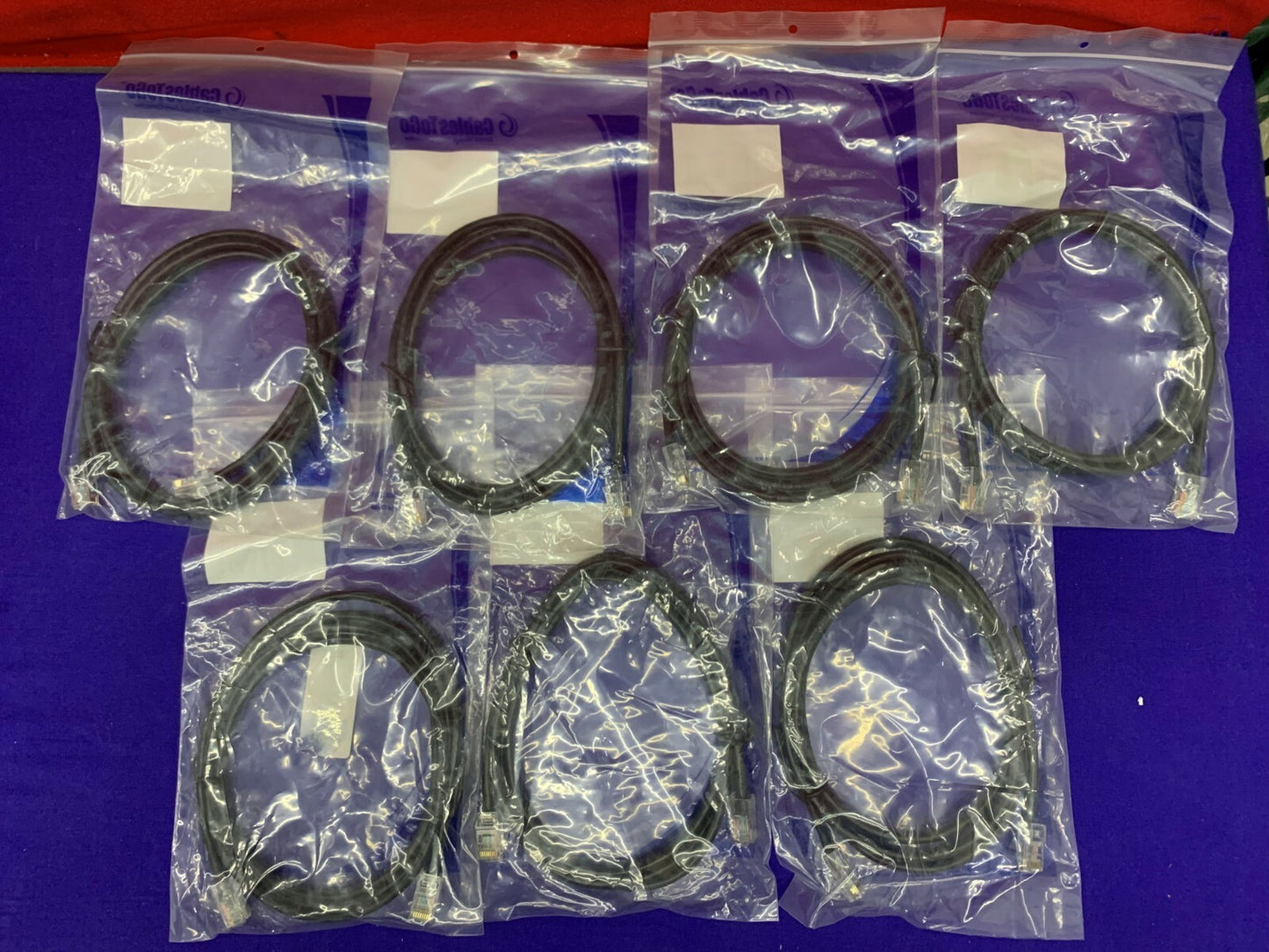 Lot de 7 câbles C2G Cat5e 22683 5', connecteurs RJ-45 mâles noirs 