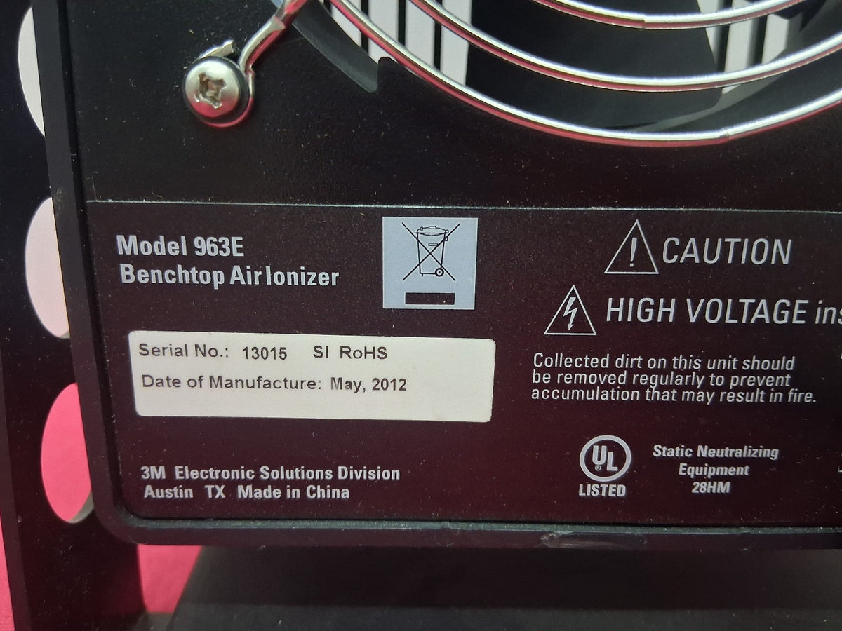 3M 963E Benchtop Air Ionizer Tested Works With Power Supply