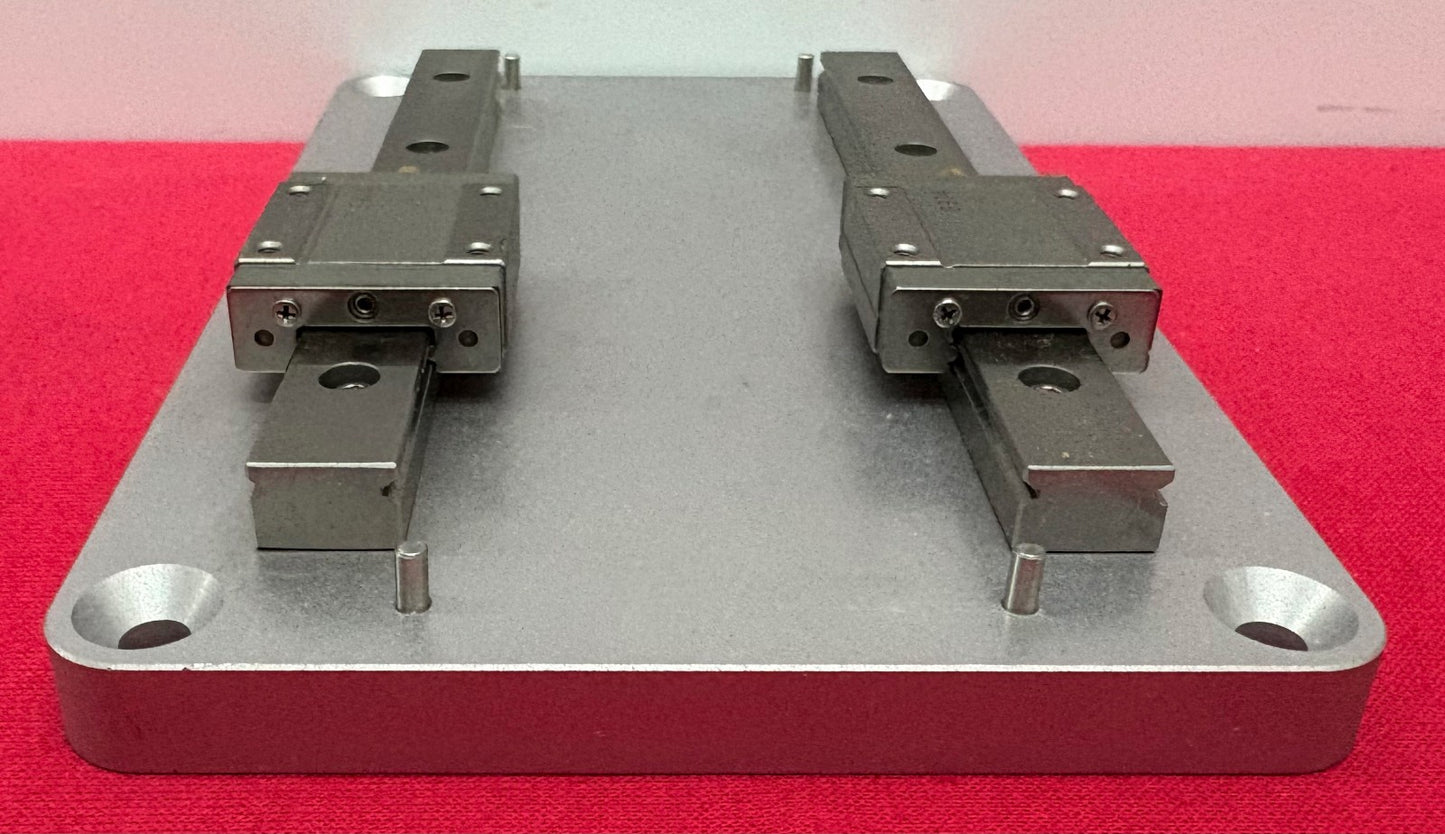 IKO QTY 2 LWL15B LINEAR GUIDE RAIL SLIDE BLOCK MOUNTED ON ALUMINUM PLATE