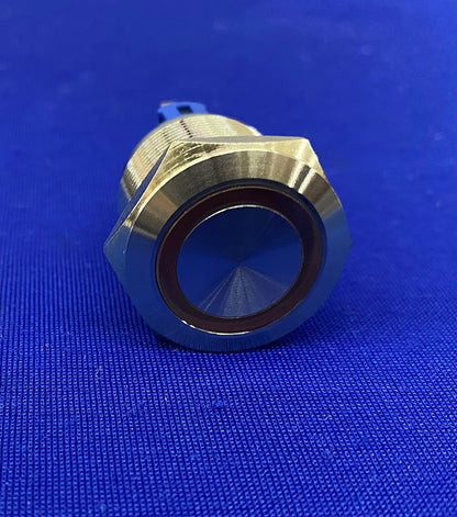 J22-371R METAL PUSH BUTTON SWITCH RED RING LED ILLUMINATION - MFG UNKNOWN