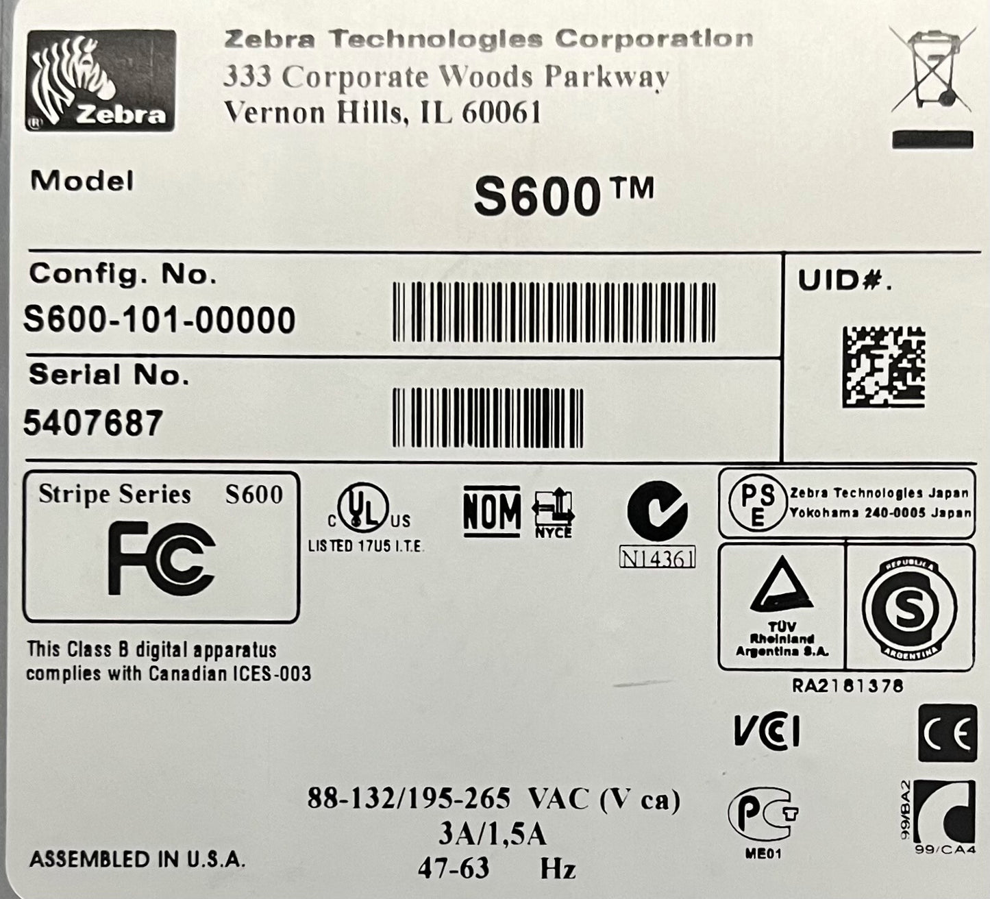 ZEBRA STRIPE ® S600 ™ PRINTER S600-101-00000 - 1 PARTIJ HOEVEELHEID 2 - ONDERDELEN/REPARATIE