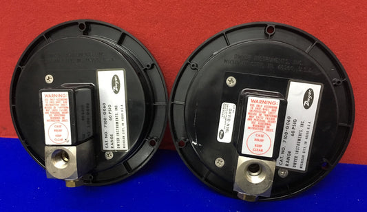 AANTAL 2 - DWYER 7100-G060 DAVID-N36L SPIRAHELIC METER / METERBEREIK 0-60 PSIG