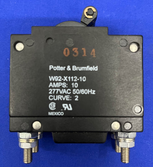 POTTER & BRUMFIELD W92-X112-10 CIRCUIT BREAKER AMPS 10 277VAC 50/60HZ