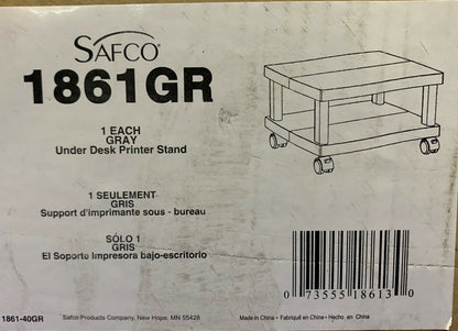 Support d'imprimante SAFCO 1861GR Gris Support d'imprimante sous le bureau 
