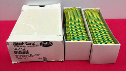 ALTECH TERMINAL BLOCK END PLATE CGT4U,YELLOW/GREEN - 1 PACKAGE QTY 50 END PLATES