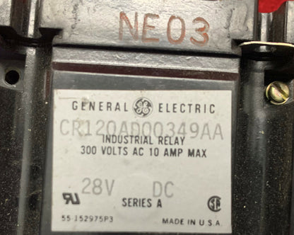1 lote de 2 relés industriales GE General Electric CR120AD00349AA 28 V CC Serie A