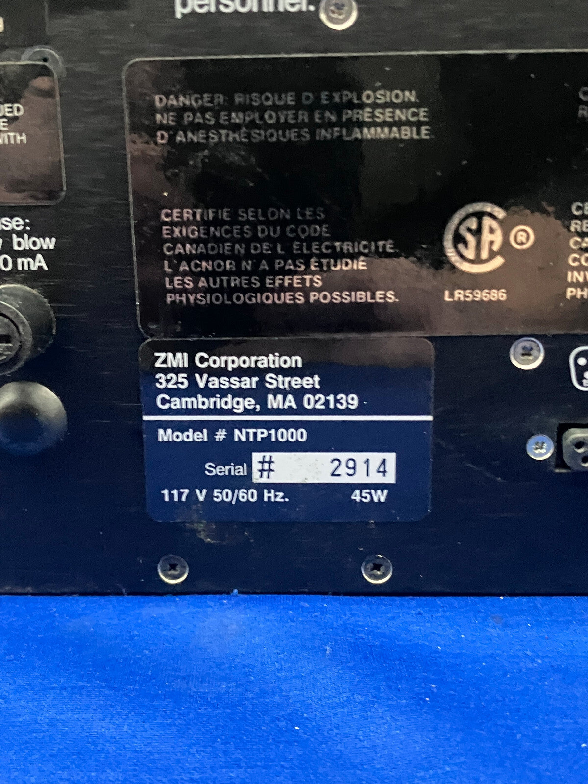 ZMI CORPERATION MODEL NTP1000 