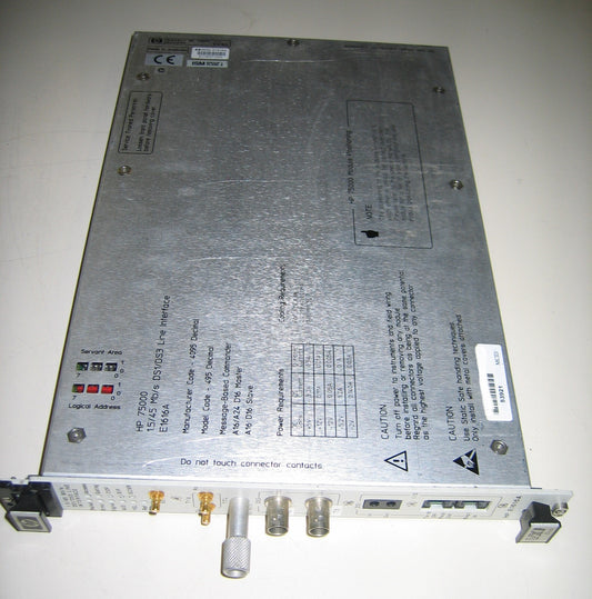 HP AGILENT E1616A 155 MB/S OPTISCHE LIJNINTERFACE HP75000 MET HANDLEIDING 