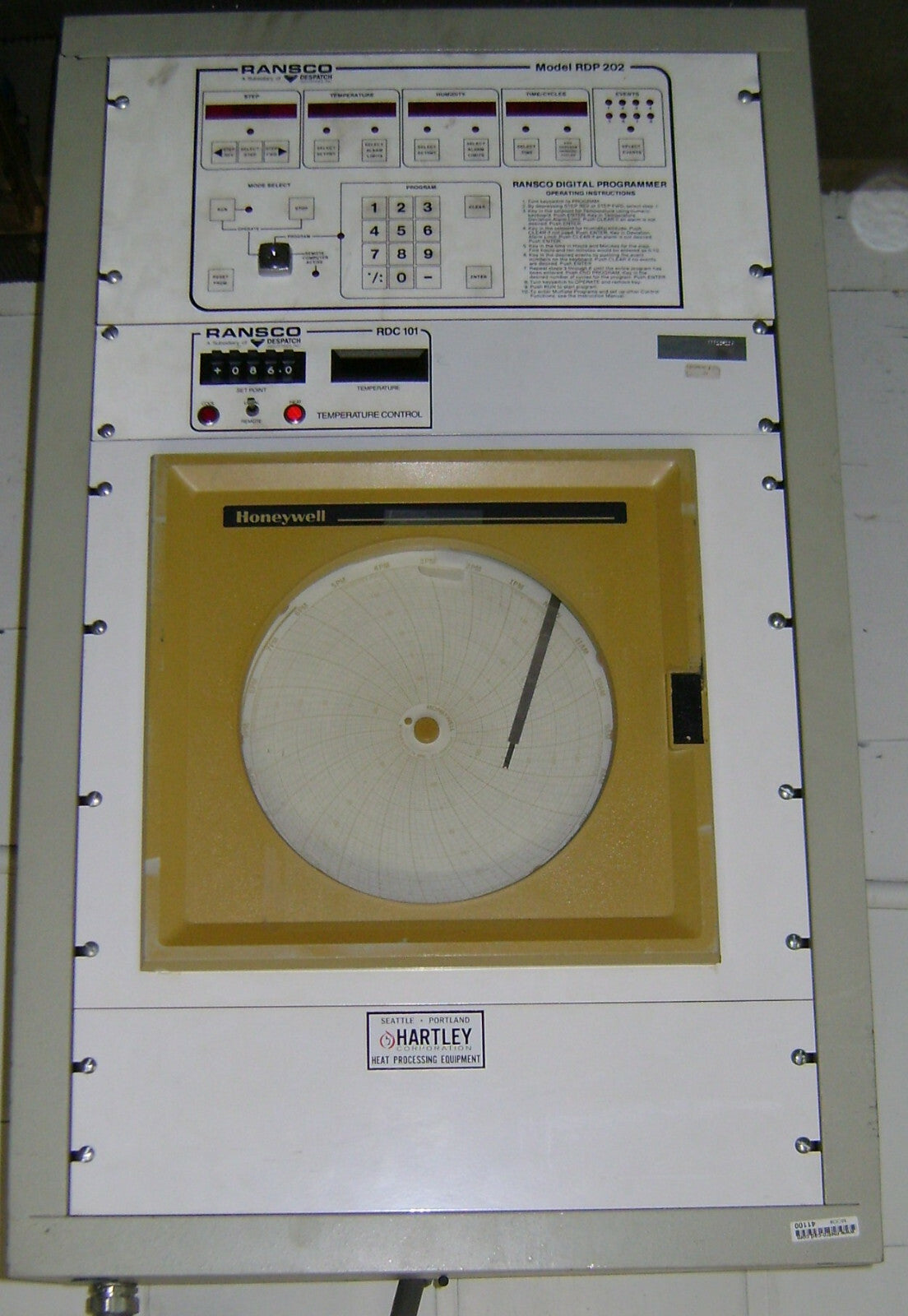 PANNELLO DI CONTROLLO RANSCO DESPATCH RDP 202 CON CONTROLLO DELLA TEMPERATURA RDC 101 