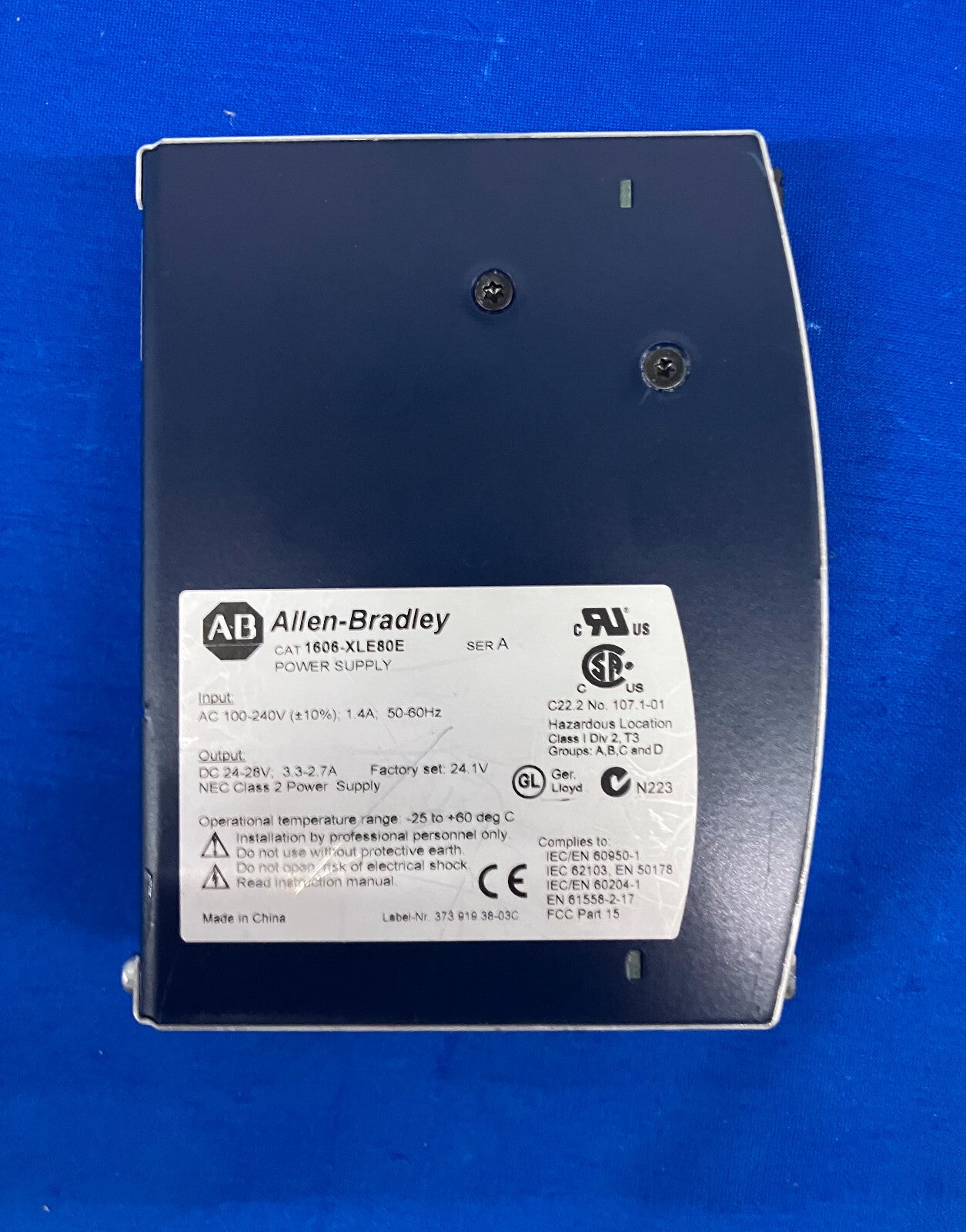 FUENTE DE ALIMENTACIÓN ALLEN BRADLEY 1606-XLE80E SERIE A CA 100-240 V, 1,4 A, 50-60 HZ