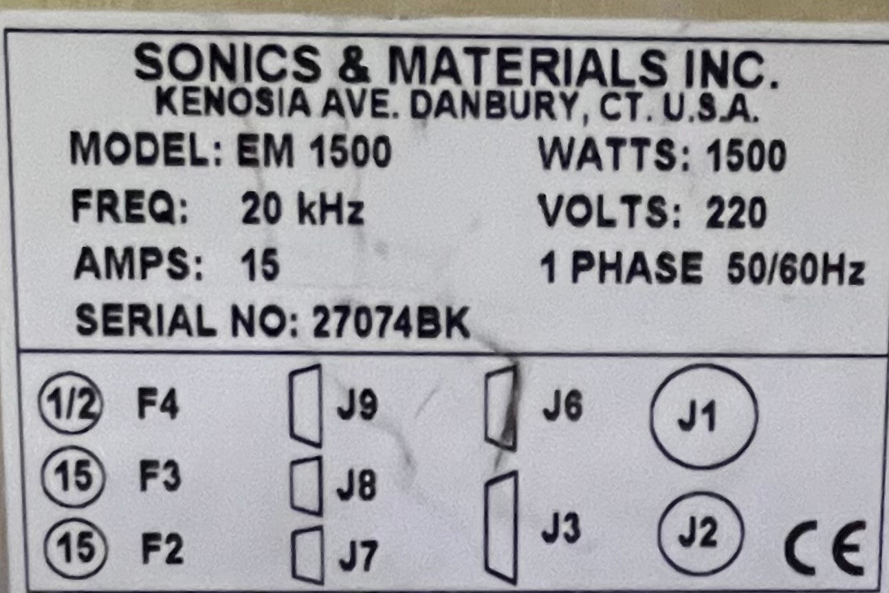 PARTI/RIPARAZIONE SONICS &amp; MATERIALI EM 1500 MICROSONIC PROCESSORE SALDATORE CONTROLLER