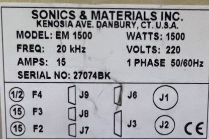 PARTI/RIPARAZIONE SONICS &amp; MATERIALI EM 1500 MICROSONIC PROCESSORE SALDATORE CONTROLLER