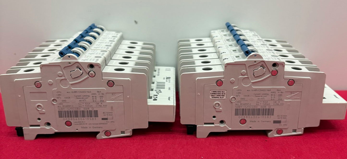 AB 1489-M1C030 SINGLE POLE CIRCUIT BREAKER -2 EATON  Z-SVUL-16/1P-1TE/6 -  QTY 2
