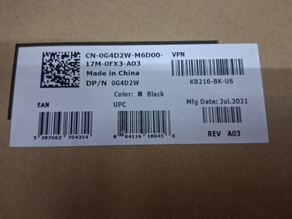 Dell KB216-BK-US Wired Keyboard Brand New In Box