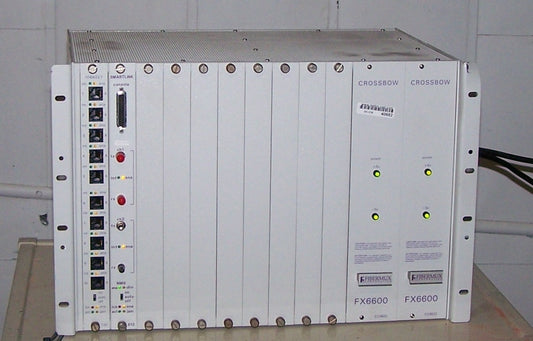 FIBERMUX FX6600+ 2 カード: 10 BASET 13Z および SMART LINK 81Z カード クロスボウ シャーシ