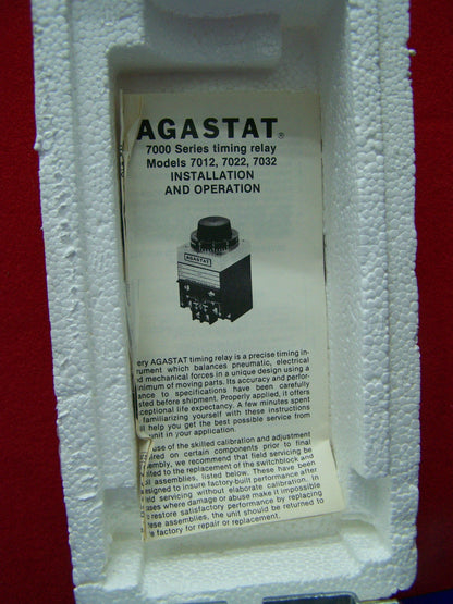 AMERACE ELECTRONIC COMPONENTS AGASTAT 7022MFT TIMING RELAY 1-10 MIN 28VDC
