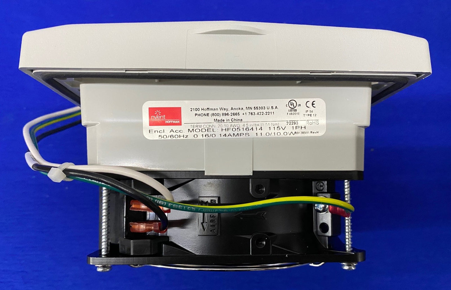 NVENT HOFFMAN HF0516414 AXIAL FAN 6.5"H X 4"D IP54 5" FF 115V 1PH 50/60HZ