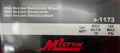 LOT OF 3 w/ 2 INCLUDED MILTON S1173 MINI IN-LINE DESICCANT DRYER 1/4” NPT 125