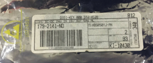 DIGI-KEY / BEL POWER SOLUTIONS 179-2141-ND / HBS050YJ-AN KONVERTER DC-DC 24V IN