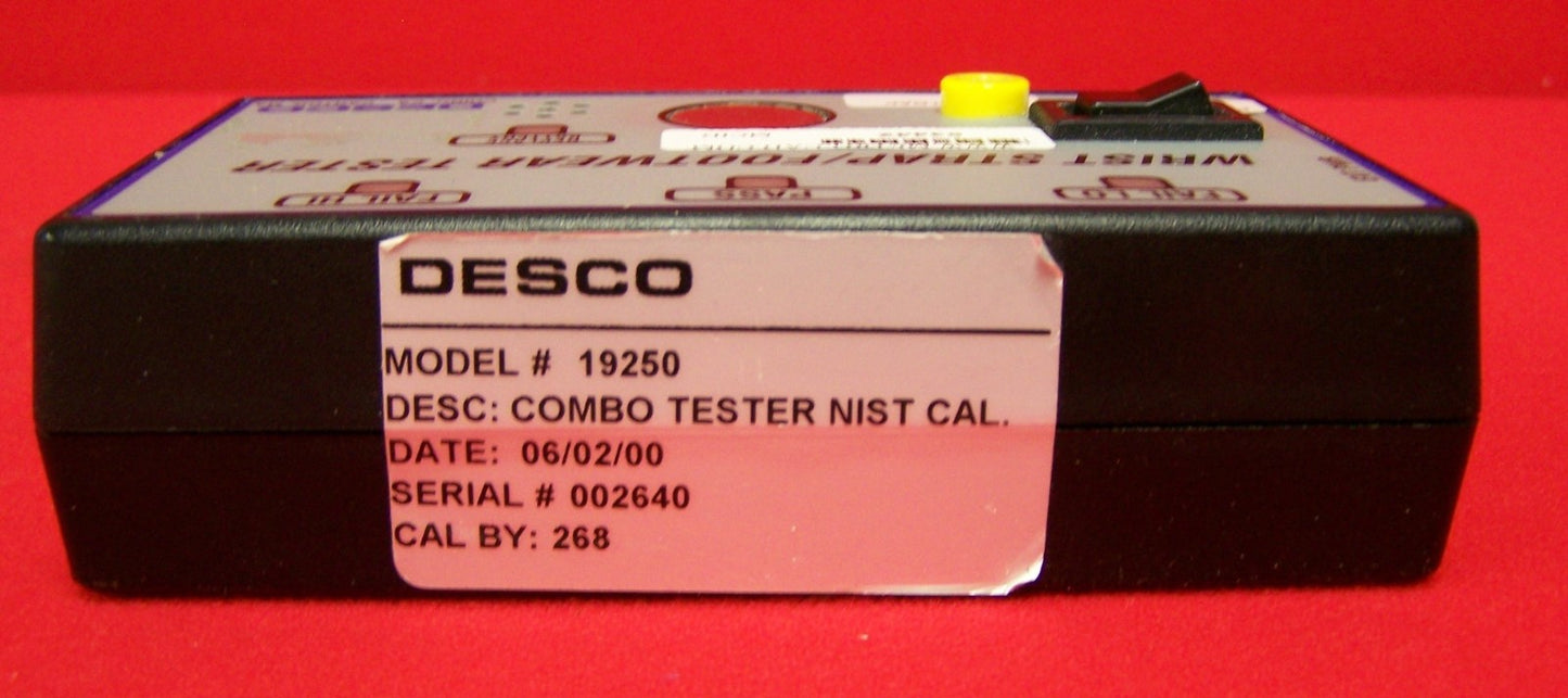 DESCO 19250 SN 2640 WRIST STRAP/FOOTWEAR TESTER 9 VDC BATTERY