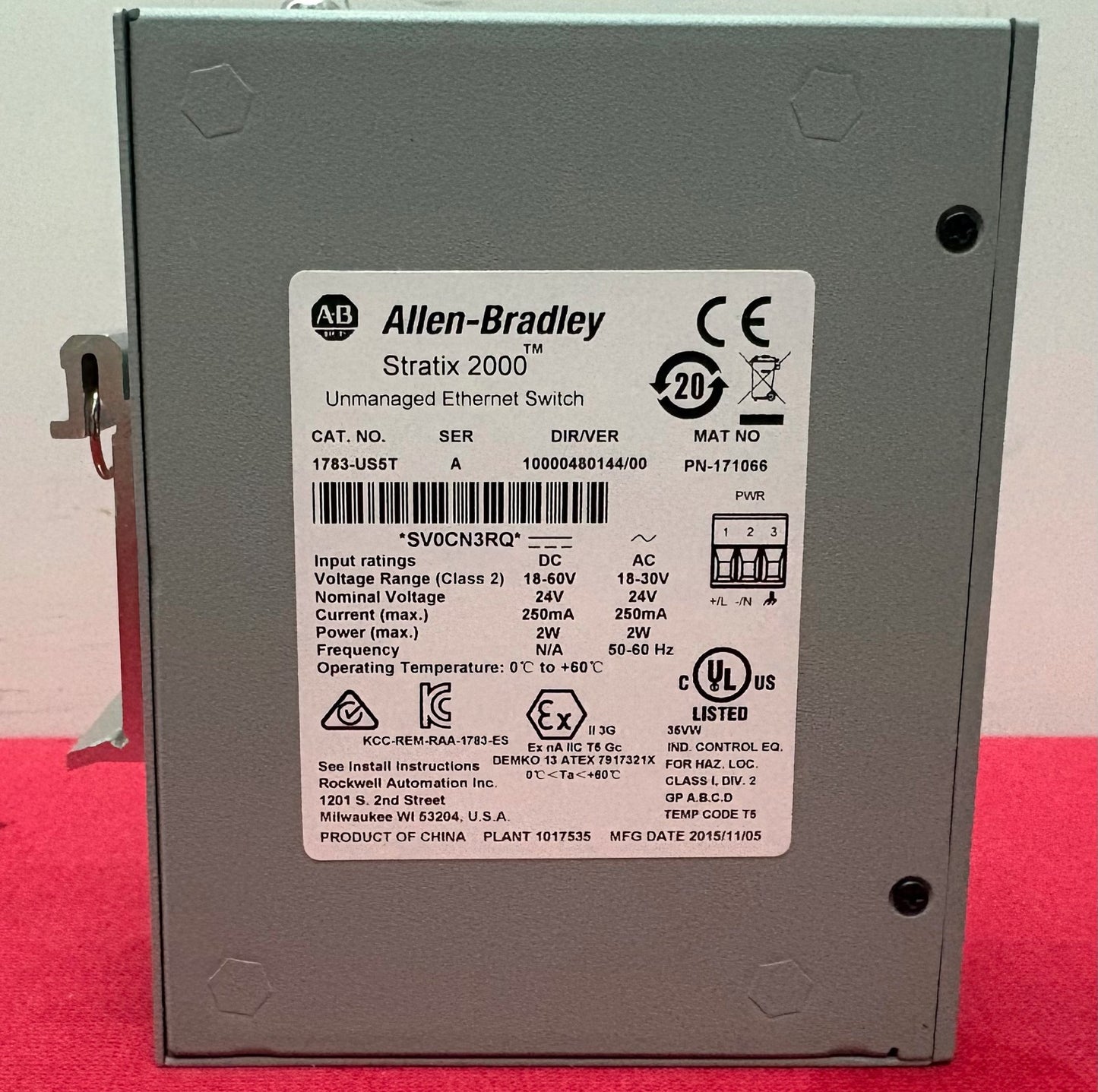 Allen Bradley AB STRATIX 2000 ™ 1783-US5T SER-A UNMANAGED ETHERNET SWITCH 171066