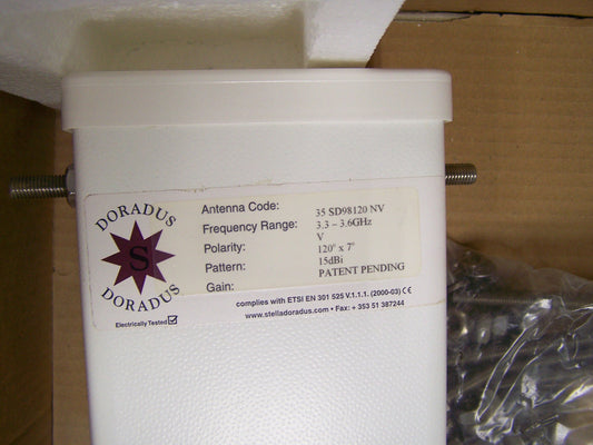 Antenna settoriale ad alte prestazioni Stella Doradus 35 SD98120NV 15dBi 3,3 - 3,6 GHz