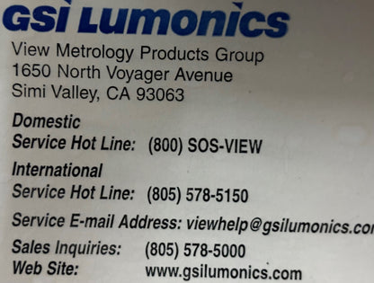 VIEW ENGINEERING VE 612 VOYAGER 1000 COORDINATE MEASURING MACHINE - PARTS/REPAIR