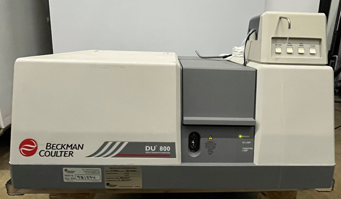 BECKMAN COULTER DU® 800 DU®800 DU800 SCANNING SPECTROPHOTOMETER - PARTS/REPAIR