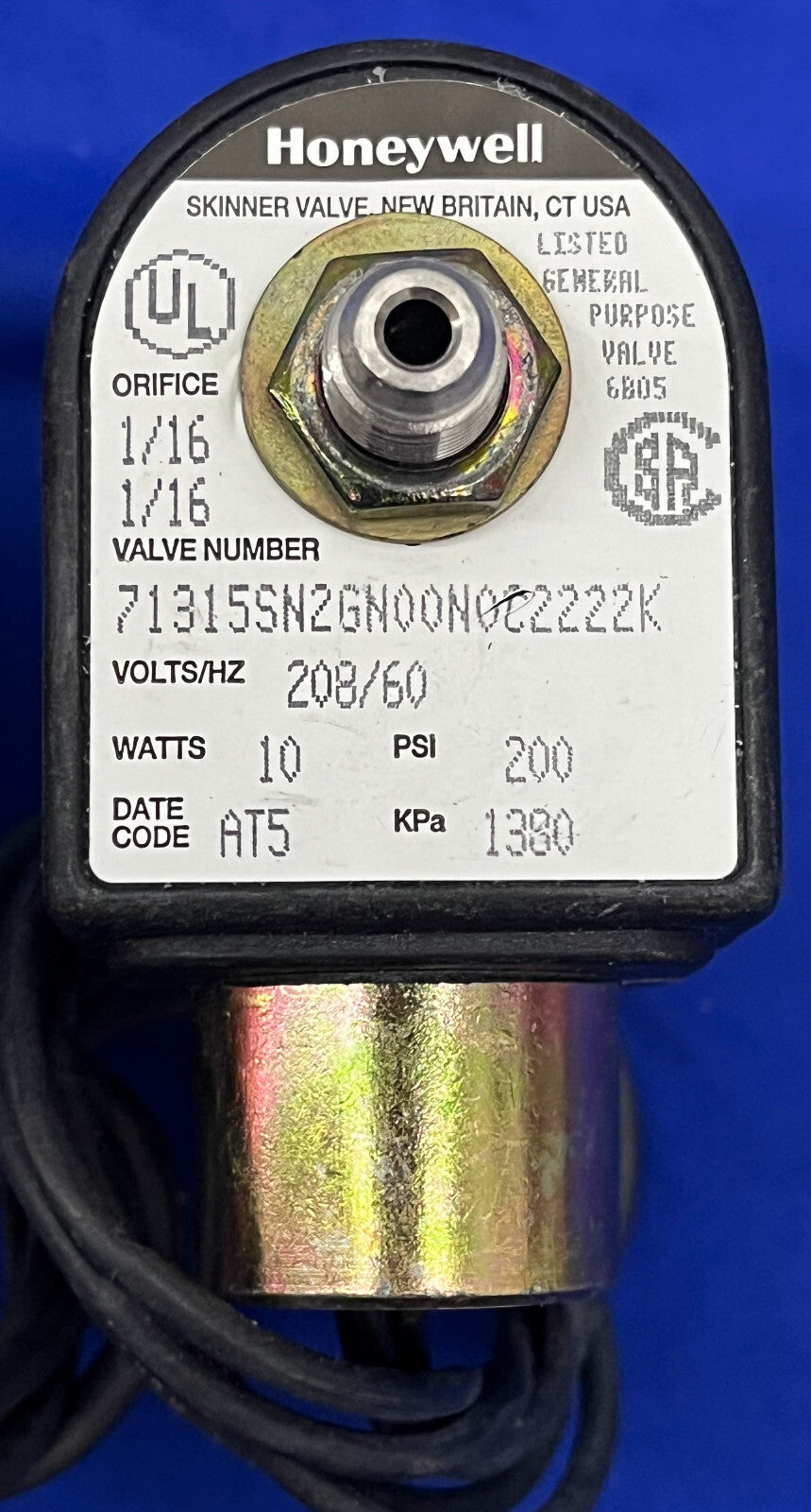 VANNE À USAGE GÉNÉRAL HONEYWELL SKINNER 71315SN2GN00N0C2222K - 1 LOT QTE 2 