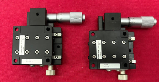 Lot of 2 XPG40 MANUAL 40mm x 40 mm STAGE X-AXIS LINEAR MANUAL POSITIONING STAGE