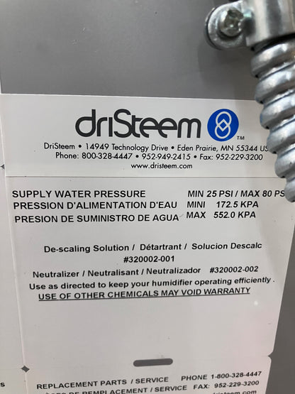 HUMIDIFICATEUR DRISTEEM™ VAPORSTREEM® VLC-42-2 DI 480 V, triphasé, 50/60 Hz, 50,5 A, 42 000 tr/min