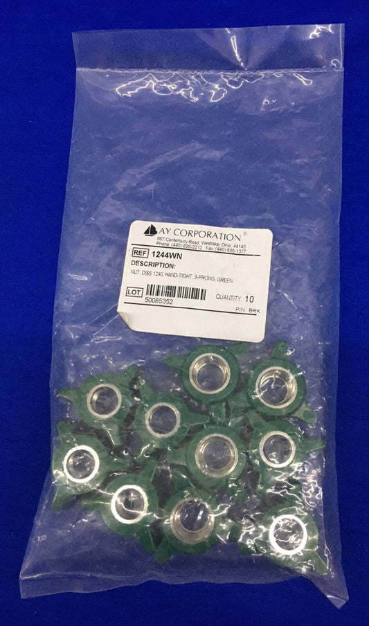 1 VERPAKKING VAN 10 BAY CORP ® OXYGEN 1244WN MOER, DISS 1240, HANDVAST, 3-VEER, GROEN