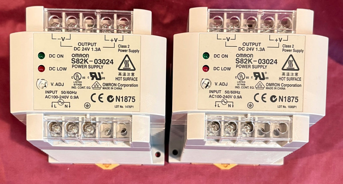 OMRON S82K-03024 POWER SUPPLY N1875 INPUT: AC100-240V OUTPUT: 24VDC -1 LOT QTY 2