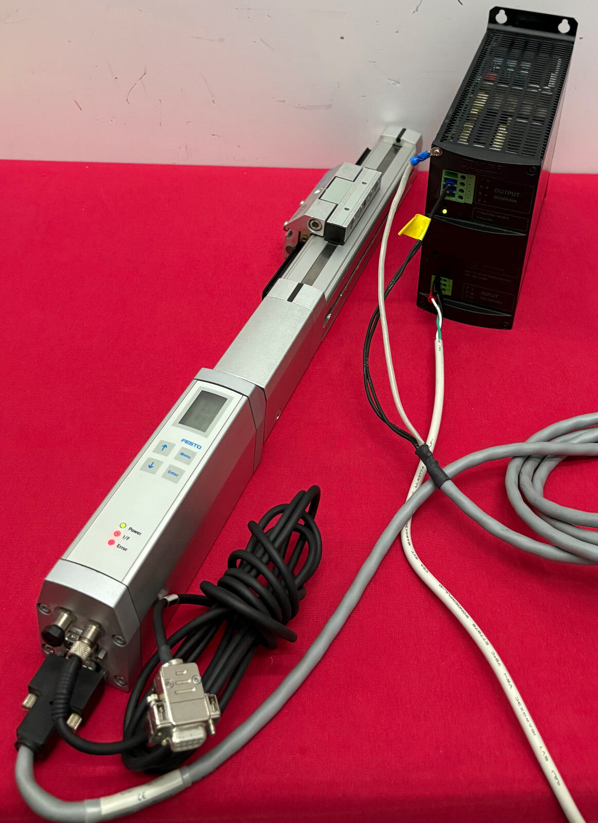 FESTO LINEAR ACTUATOR & FESTO MOTOR & MURR SWITCH MODE POWER SUPPLY PARTS/REPAIR