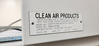 CLEAN AIR PRODUCTS VERTICAL FLOW SOFTWALL PORTABLE CLEANROOM CAP577F-WR-8X10X7'6