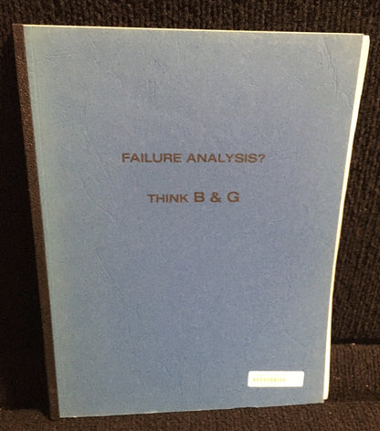 Fehleranalyse? Denken Sie an das B &amp; G-Handbuch