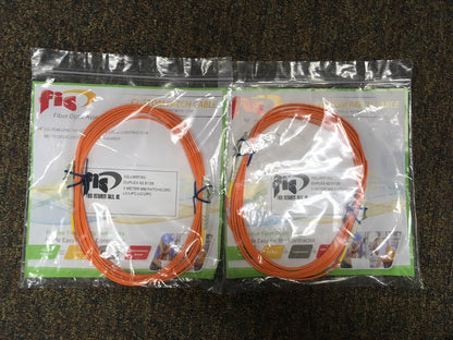 FIS Custom Patch Fiber Cable, Duplex 3mm MM 62.5um OM1 Fiber LC/PC to LC/PC 3m