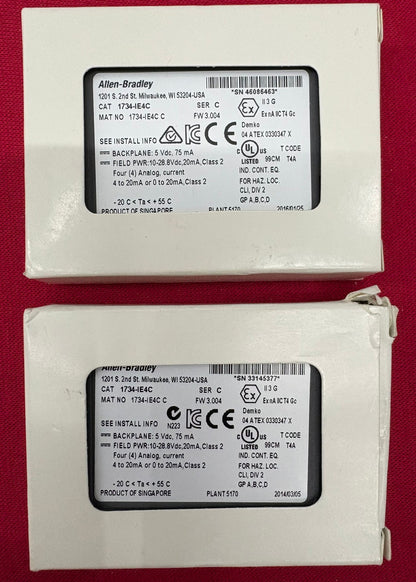 Allen Bradley AB 1734-IE4C SER C POINT I/O 4 POINT ANALOG INPUT MODULE - QTY 2